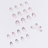 Black French Short Ballet Wearable False Nails with Removable Nail Art Stickers
