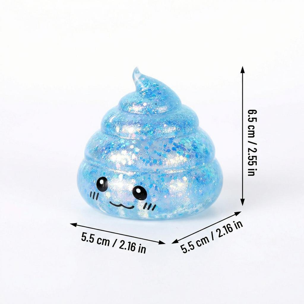 Novelty Squishy Poo Stress Ball Squishies Toys Glitter Funny Stretch Squeeze Fidget Toys For Kids Adults Fool'S Day Prank Gift