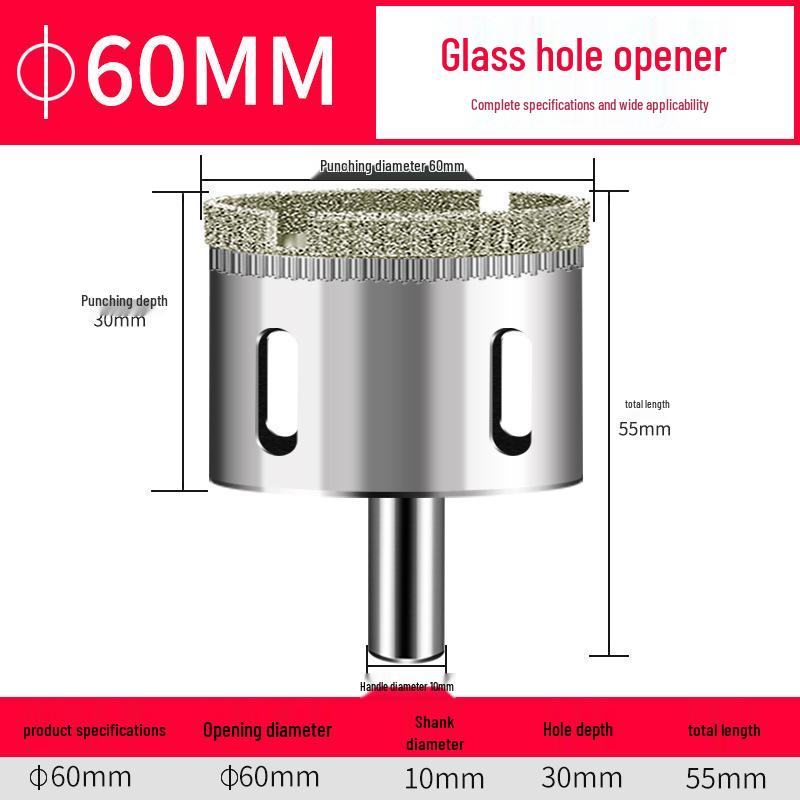 Emery Glass & Tile Drill Bit, 3-200mm Rotary Hole Saw for Marble