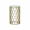 DKD Home Decor-DKD Home Decor Side Table 30.5 X 30.5 X 50 Cm Gold White Plastic Marble Iron