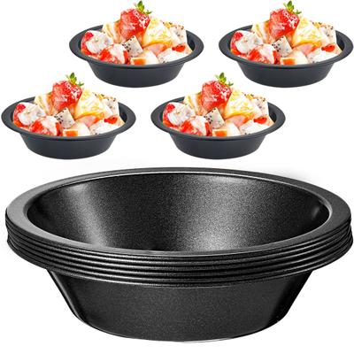 6Pcs 5-inch Mini Pie Pan Nonstick Food Grade Carbon Steel Dishwasher Oven Safe Round Baking Dessert Cake Tart Dish Plate Kitchen Supplies