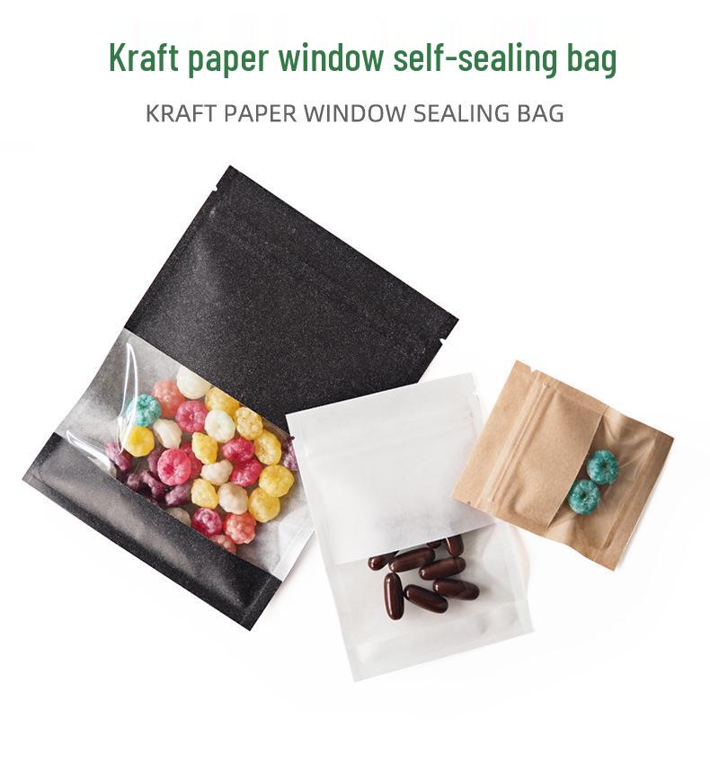 Earrings and Ear Accessories: Thick Transparent Self-Sealing Kraft Paper Bags for Packaging and Food Storage
