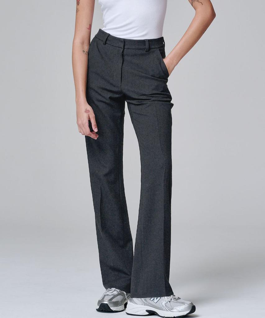 MALOUPE 2131 Stretch Slim Bootcut Pants (Dark Gray)