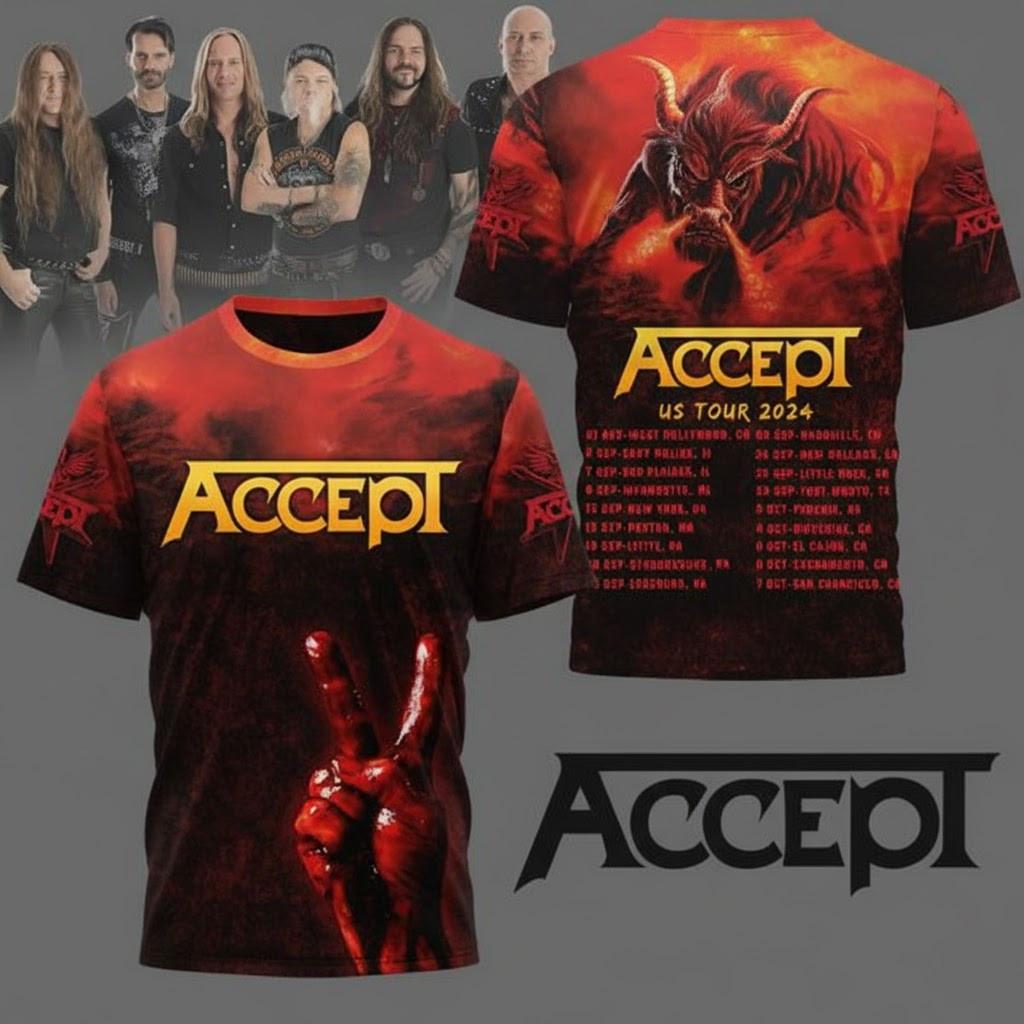 Accept US Tour 2026 With Schedule 3d T-shirt S to 5XL 2F1353 XL
