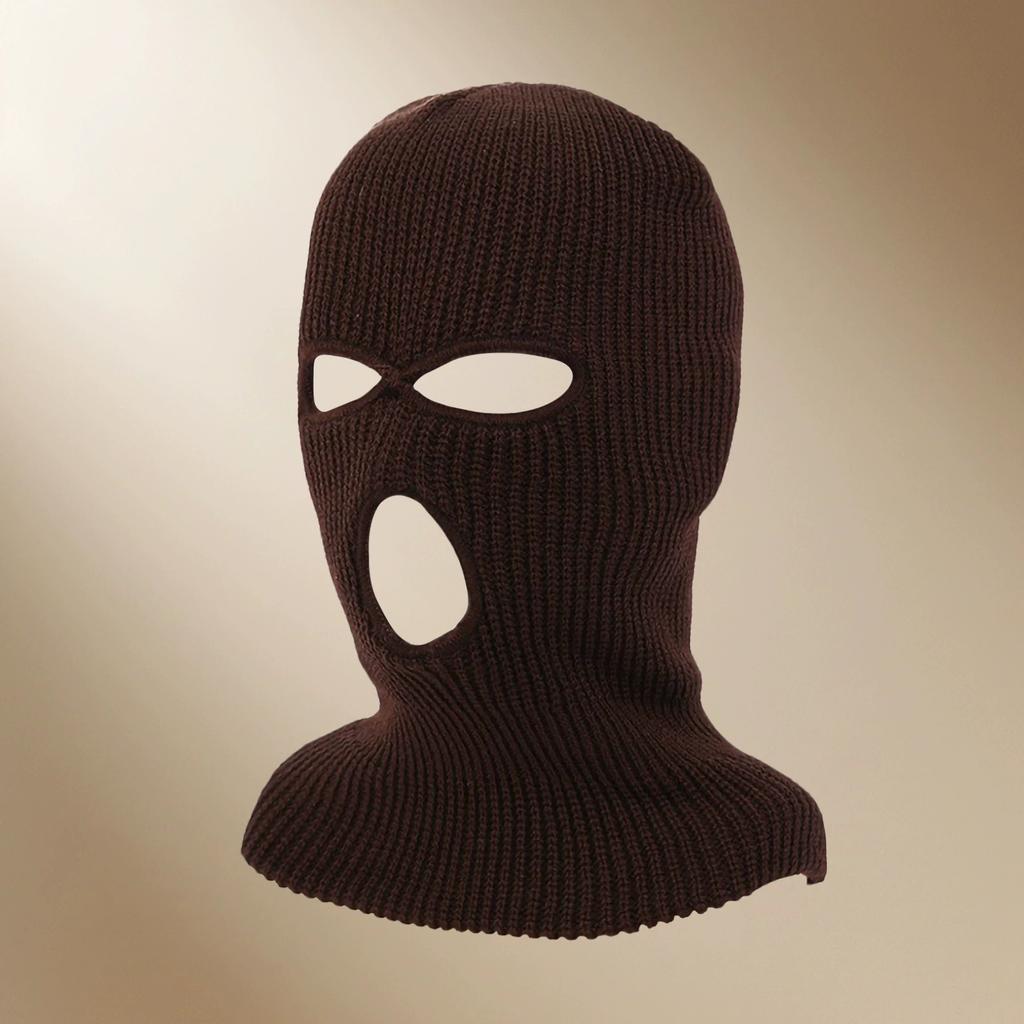 Herren- und Damen-Winterwarme Sturmhaube Radfahren Winddicht Drei-Loch-Maske Mütze Outdoor Gestrickte Überziehmütze Spoof Autositz Kopf c