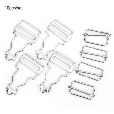 10 adetset Metal Ayarlanabilir Askı Tokaları Düğme Salopet Pantolon Kot Çocuk Giysileri için 2.7cm(Gümüş)