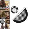 Premium Quality Black Checkered Christmas Tree Skirt With Sophisticated Design