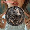 Wolf Moon Metal Wall Art Round Aluminum Plaque 8x8 Inch Kitchen Decor Sign