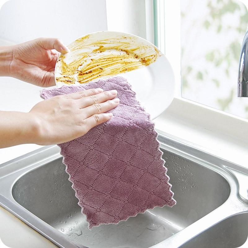 Super Absorbent Microfiber Kitchen Dish Cloth High-efficiency Tableware Household Cleaning Towel Kitchen Tools