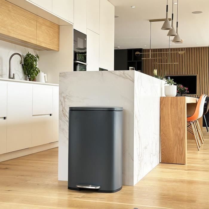 Pedal Kitchen Bin - ADMIRAL - 50 L - Matte Grey - Kitchen Move