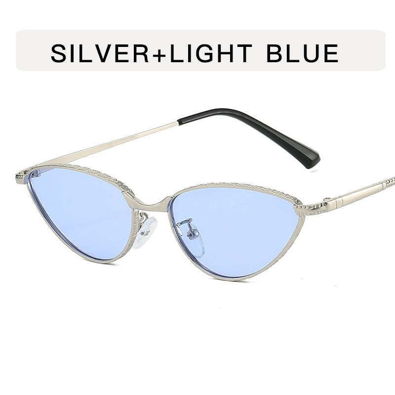 

Comfortable Cat Eye Design Gold Metal Photo Gray Lens UV 400 Protection Woman Girl s Lady Men Party Sunglasses as pictures