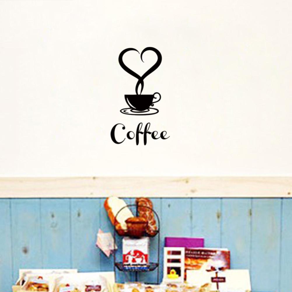 Fantastic DIY Bucătărie Home Wall Art Sticker Decor Cafea Cupă Inimă Scrisoare Decal Detașabil