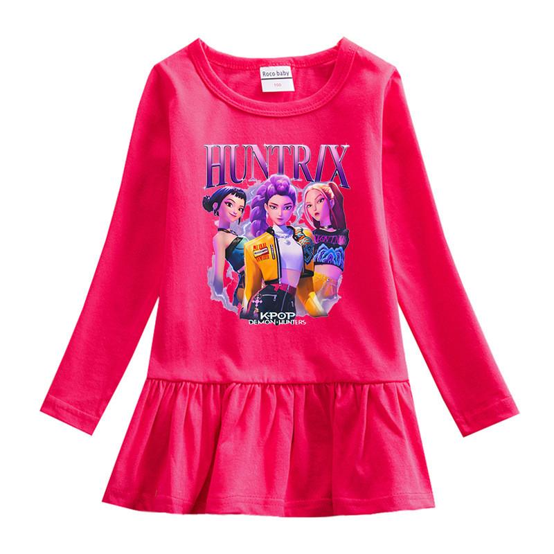 Mädchen Kpop Rumi Zoey Mira Jäger Print Rumi Zoey Mira Faltenkleid