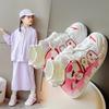 2025 Spring New Girls Leather Soft Sole Sneakers Children's Fashion Casual Shoes Medium and Older Children's Running Shoes Girls