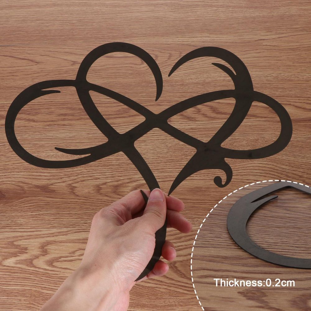 Black Iron Heart Wall Art Metal Wall Hanging Decoration Unique Infinity Heart Decor  Home Wedding