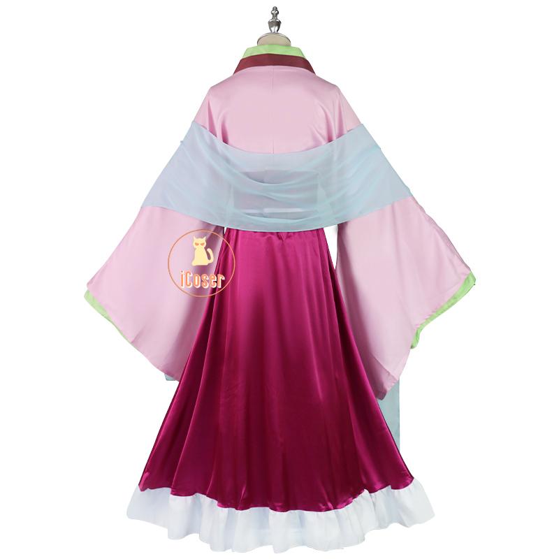 iCoser Maomao Cosplay Costume Wig Anime The Apothecary Diaries Pink Dress Necklace Earrings Hairpin Halloween Party for Women