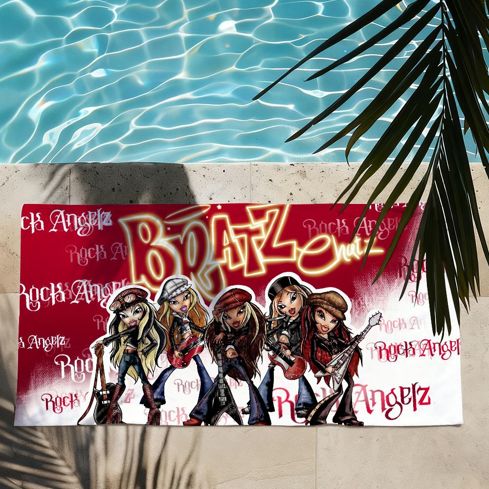 Fashion Doll B-Bratz-S Y2K Towel Quick Dry Absorbent Beach Towel for Sports, Fitness, Swimming and Outdoor Activities