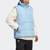 Adidas Originals Reversible Vest Solid Color Logo Stand Collar Zipper Double-Sided Vest Women Vests Sky-Blue IJ8186