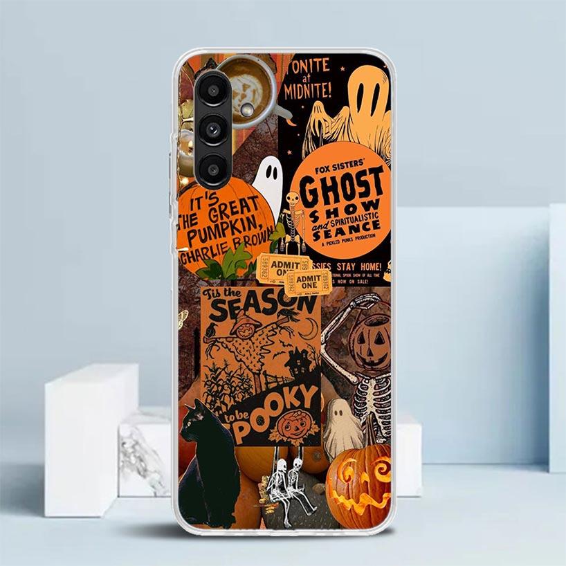 

October Fall Halloween Spooky Pumpkin Phone Case For Samsung Galaxy A17 A37 A57 A16 A15 A14 A13 A56 A55 A54 A53 A36 A35 A34 A33 Samsung A54