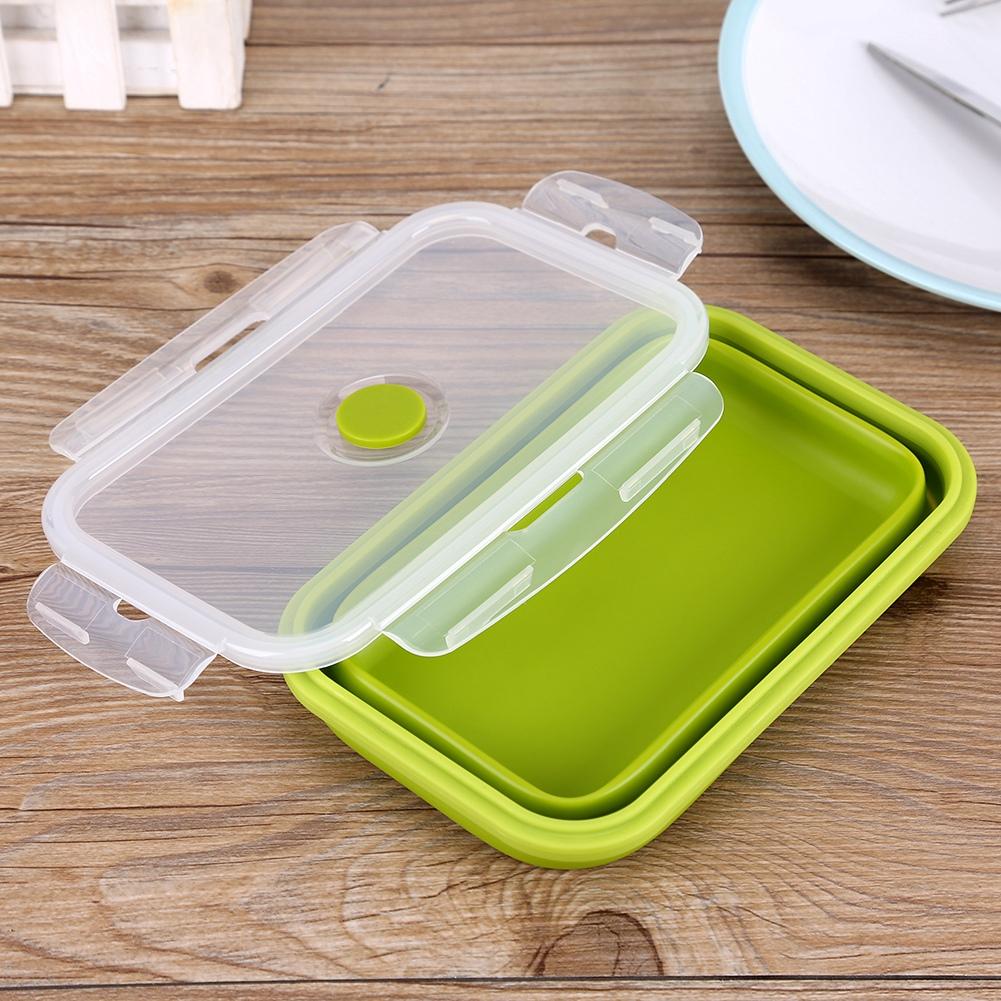 800ml Silicone Collapsible Portable Lunchbox Bowl Folding Food Storage Container