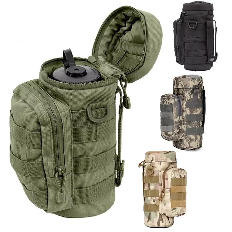 Water Bottle Bag Tactical Molle Holder for Outdoor Camping Hiking Cycling Fish Travel Portable Carrier Bag Kettle Pouch Holder