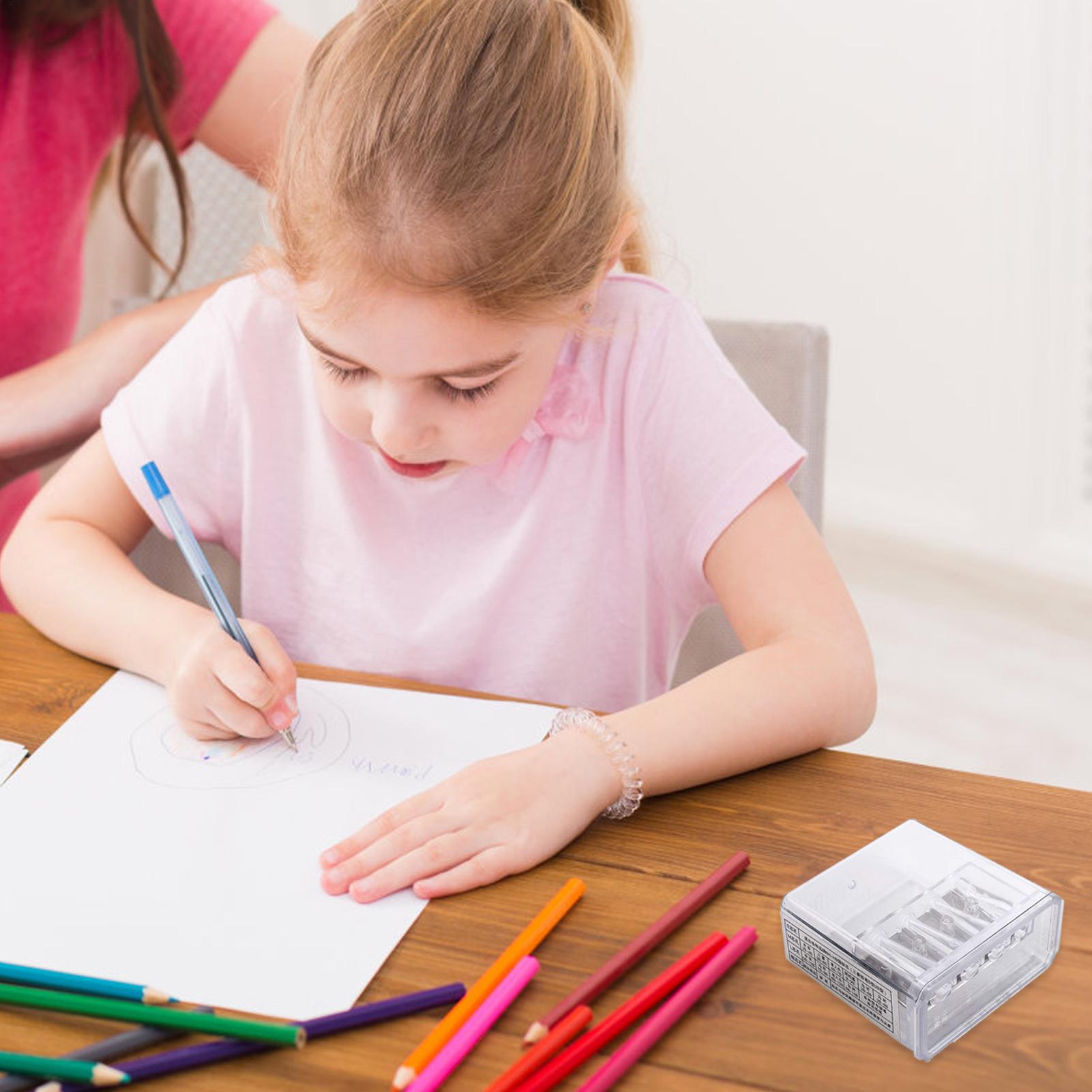 

Portable Pencil Sharpener 4 Holes Handheld Long Point Pencil Sharpener Students Supplies for Sketching, Charcoal, Colored Pencil CHINA