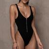 Summer hot girl sexy low cut solid color backless jumpsuit
