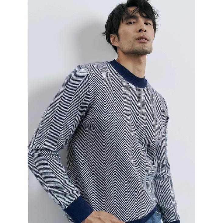 

Осенне-зимний утолщенный свитер, мужской корейский стиль, модный свободный трикотаж в японском стиле, зимняя одежда, ленивый свитер в гонконгском стиле 3XL синий