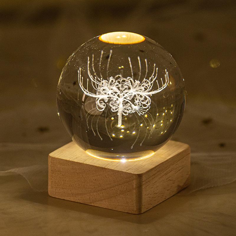 Minge de cristal 3D de 6 cm Planetă de cristal Lumină de noapte gravată cu laser Sistem solar Glob Astronomie Cadou de zi de naștere Decor pentru birou de acasă