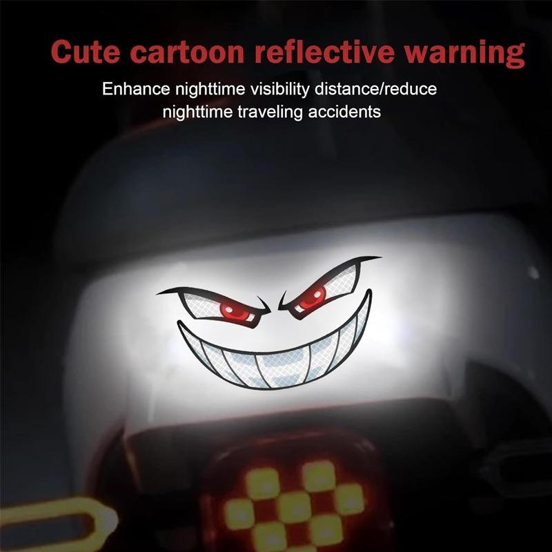 Reflective Film Decal Demon Eye Car Body Sticker Waterproof Vinyl for Car Motorcycle Helmet Scooter Night Safety Warning Sticker