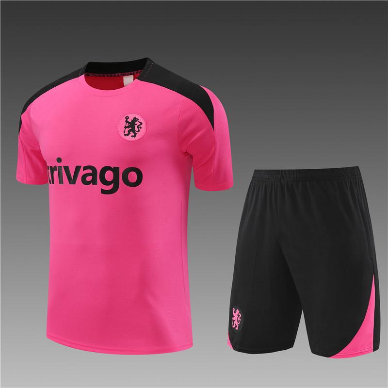 Chelsea Football Jersey Game Training Jersey Set Autumn And Winter Semi-Pull Pre-Game Warm-Up Jersey Children'S Short Sleeves