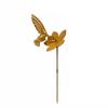 Rust Hummingbird Garden Stake Metal Yard Art Decorative Outdoor Lawn Sculpture with Flower Design for Patio Lawn and Garden