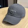 New style pure cotton washed soft-top baseball cap for women, spring and summer street fashion letter print, face-slimming curved brim cap for men