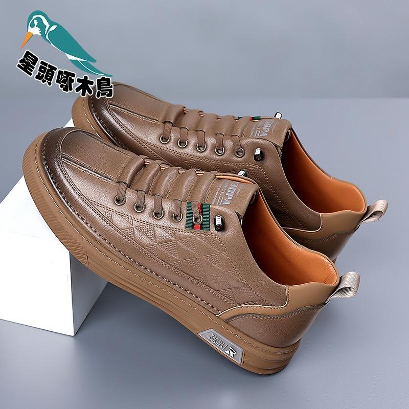 

Мужские весенне-осенние кеды, спортивно-повседневные, на мягкой подошве, низкие, модные, универсальные белые туфли, деловые кожаные туфли 44