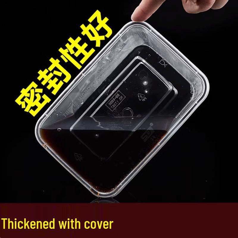 1000ml Rectangular Disposable PP Food Containers with Lids