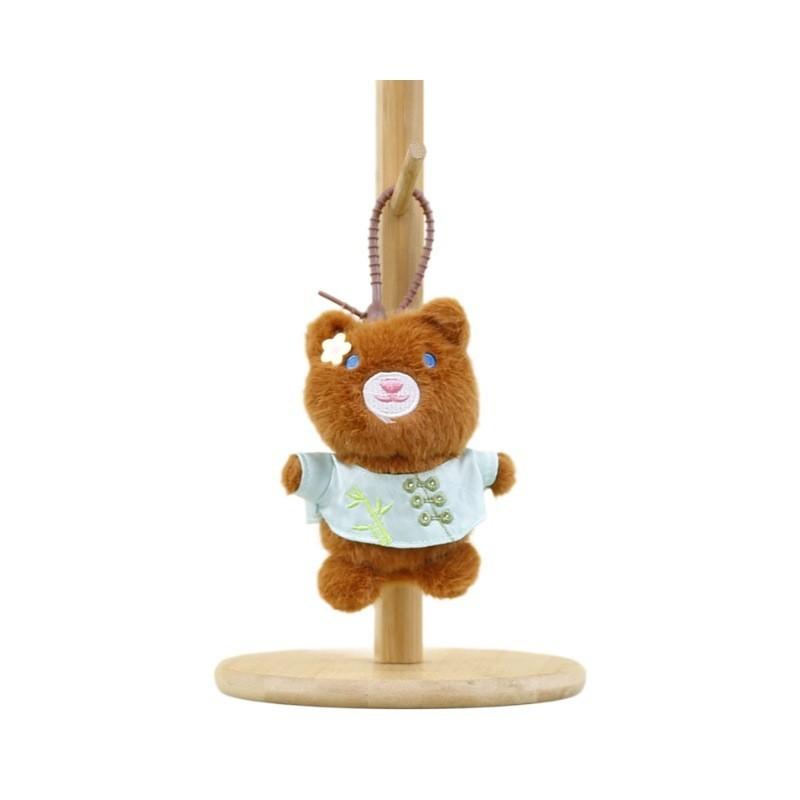 Charming Short Plush Bunny Keyring Chinese Style Bear Soft Toy Bag Accessory