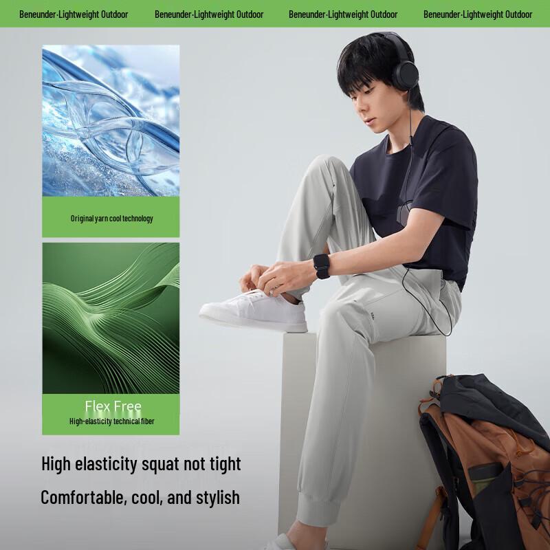 

Beneunder Men s High-Elastic Ice Silk Cooling Commuter Pants CO24824 XL (180/84A)