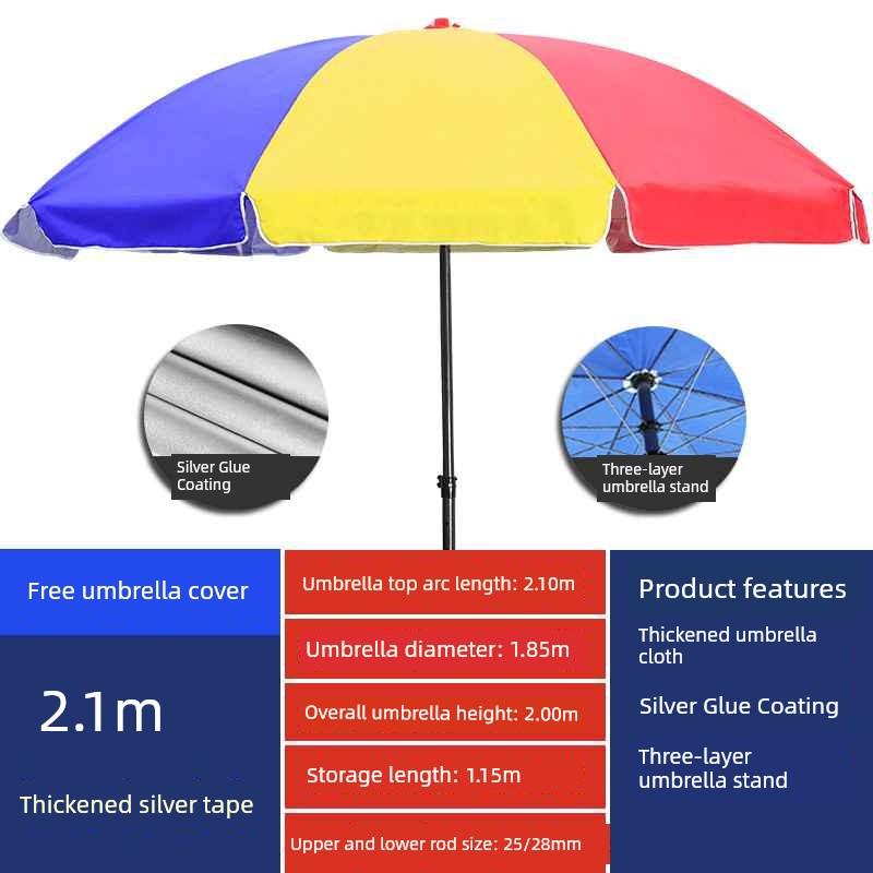 Outdoor Beach Parasol, Sun Umbrella, Large Commercial Umbrella for Shop Stalls, Waterproof and Sun-Protective Umbrella, Patio Umbrella, Canopy
