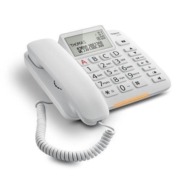 Téléphone Fixe Gigaset Dl380 Blanc - Capacité Répertoire 99 - Téléphone Filaire