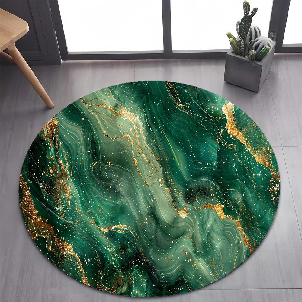 New Style Luxurious Marble Colour White Gold Round Carpet Rug for Bedroom Living Room Decoration,pet Decor Floor Mat