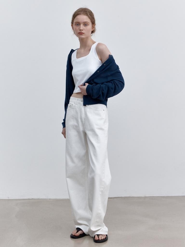 Eoseuakaibeu Us305 Low-Rise Wide Jeans (Ivory)