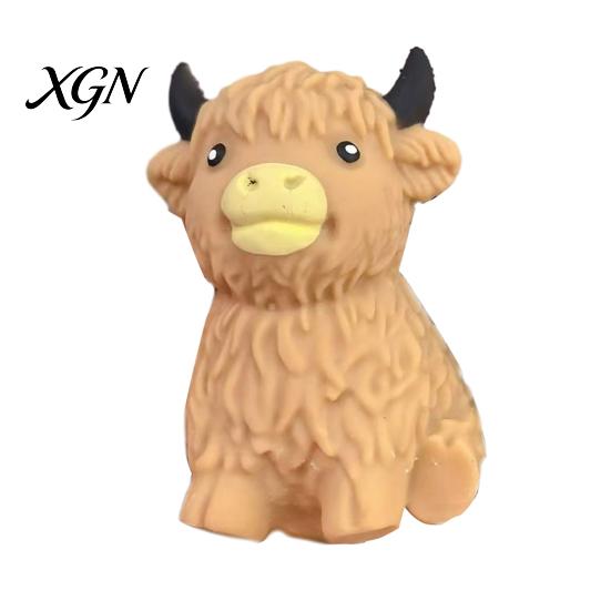 Kids Stress Reliever Highland Cow Relief Toy Slow Rising Cattle Squeeze Squeezable Animal Ball Lovers Gift Sensory