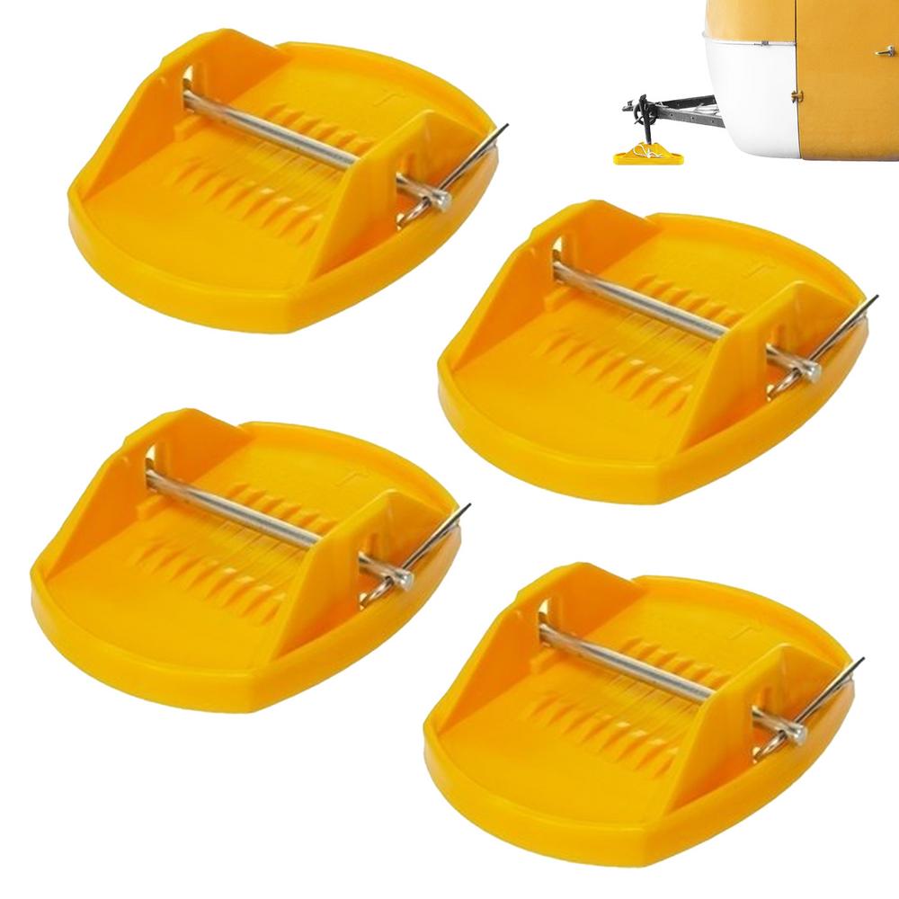 Wohnmobil-Stützfuß Dauerhaft befestigte Stützfüße 4 Stück Unterlegkeile Anhänger Nivellierung Flex-Pad mit dauerhaft befestigten Stützfüßen