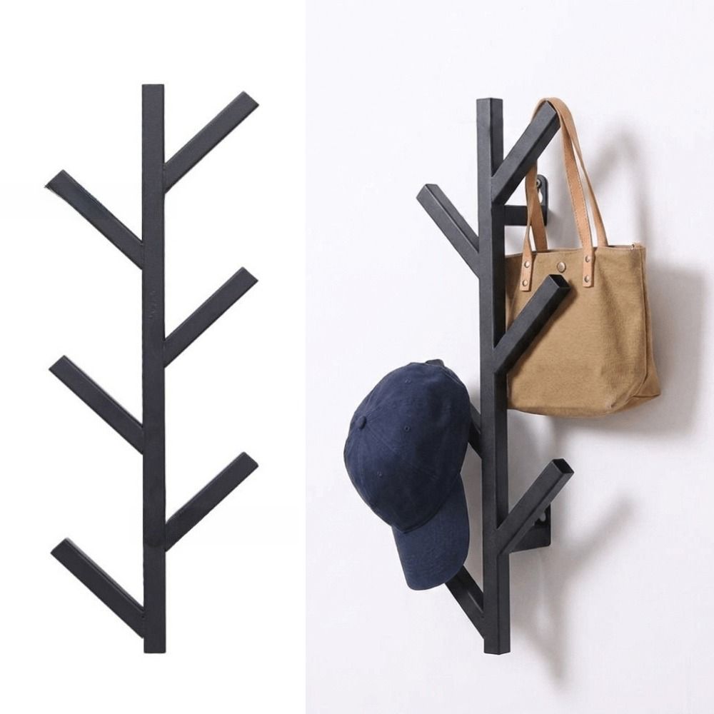 Metal Hat Rack Wall Mount Clothes Hanger Rack Universal Coat Rack  Bedroom