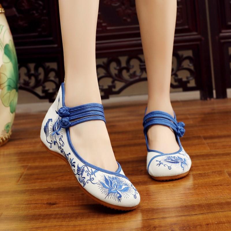 

Новая летняя женская обувь в этническом стиле, тканевая обувь с вышивкой, дышащая повседневная обувь
