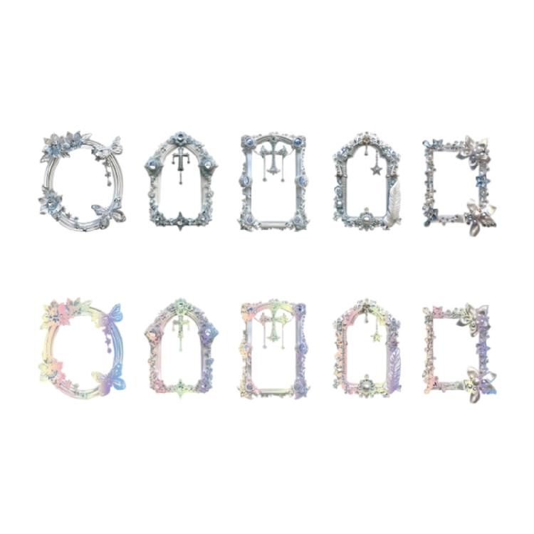 

10 Sheets Decorative Sticker Scrapbook Sticker Crystal Museums Series Sticker Border Sticker for Craft Decoration