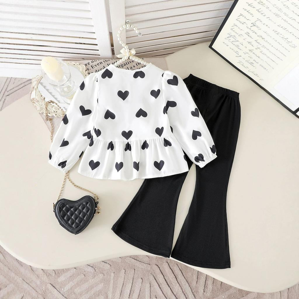 Kids Casual Long-Sleeve Set, Comfortable Daily Wear Outfits