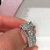 European And American Style Jewelry Classic Zircon Design Sense Inlaid Zircon Niche Design Bride Wedding 2-Piece Ring Set