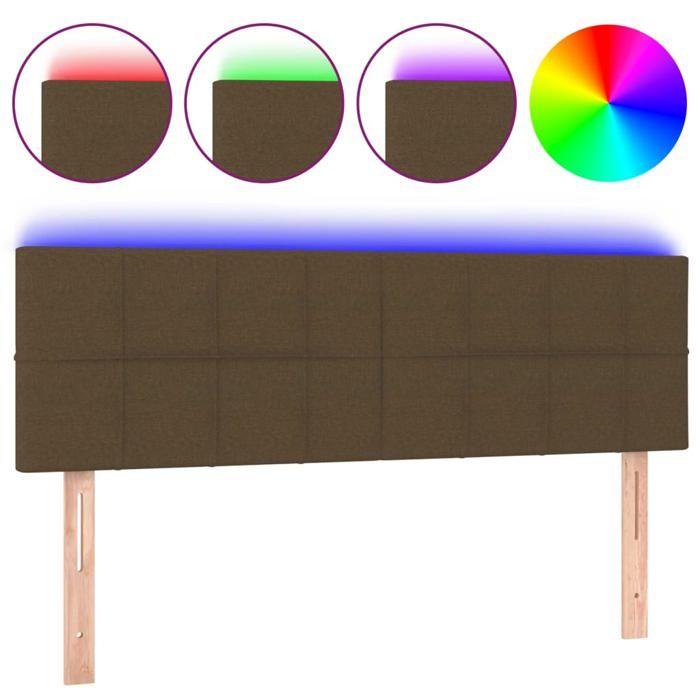 VidaXL LED Headboard Bedroom Furniture Double Bed Accessory Head of Bed Frame Interior Dark Brown 3121613