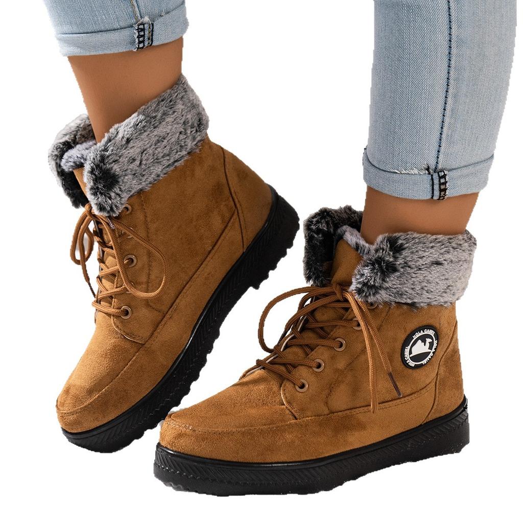 Women's Winter Cotton Boots Snow Boots Women's Boots Fleece-Lined Thickened Cotton Boots Cold-Resistant Warm Boots Long Boots
